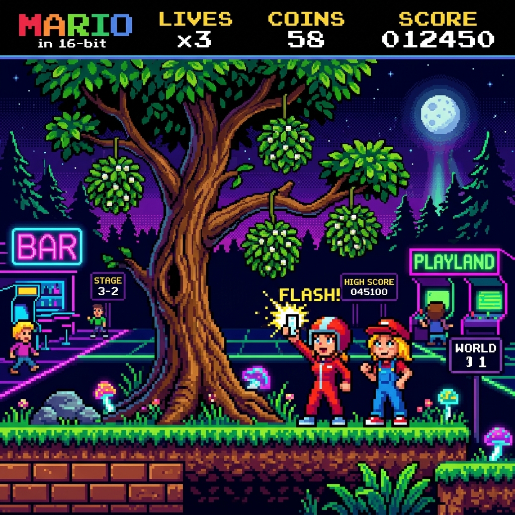 80s Arcade Mistletoe Photo